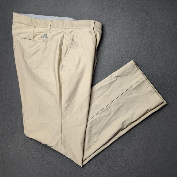 Adidas Pants Mens 36x32 Beige Golf Ultimate 365 Stretch Nylon Blend Tech Chino - Picture 1 of 13